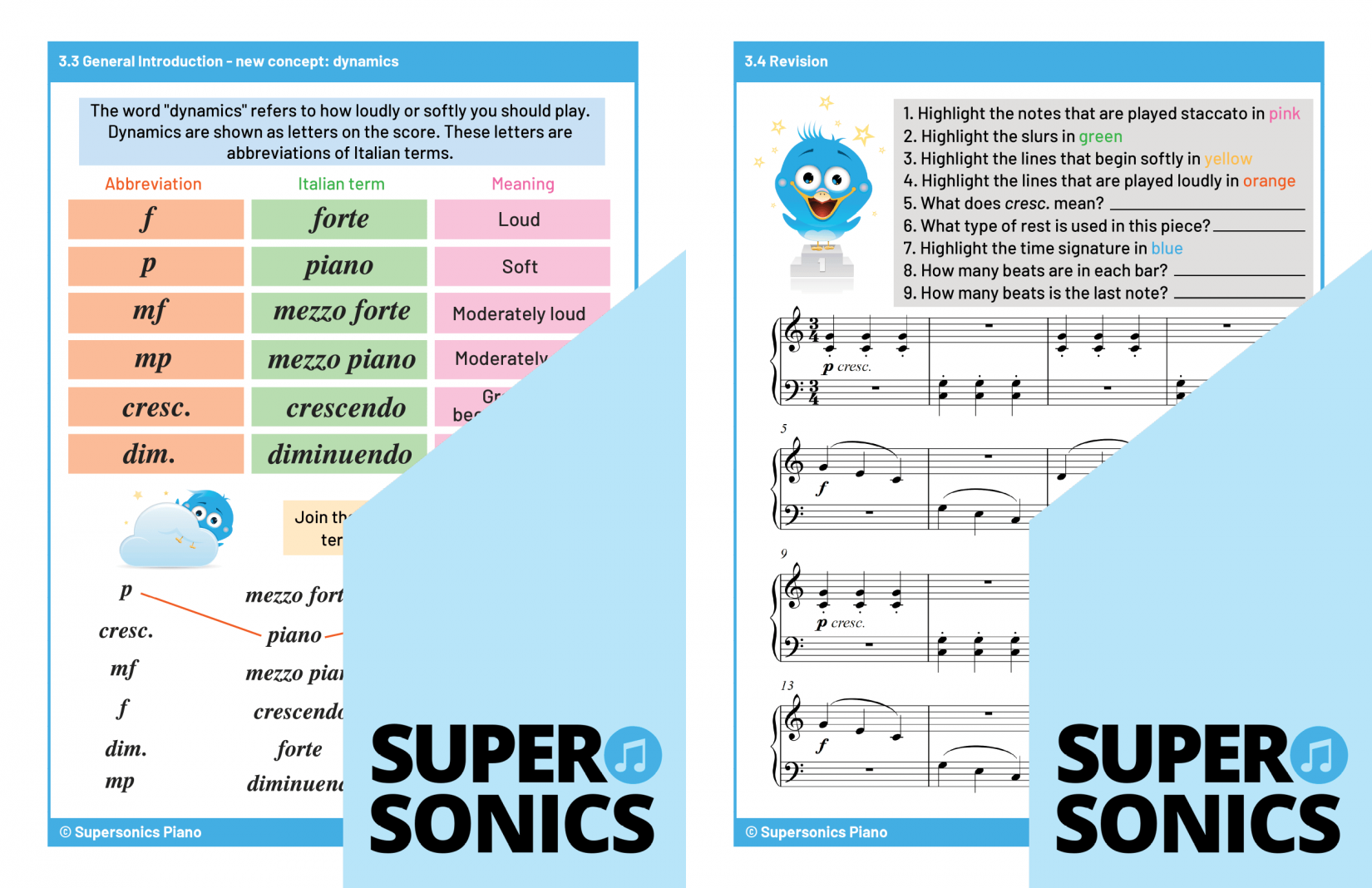Supersonics Piano Level 1 Theory sample