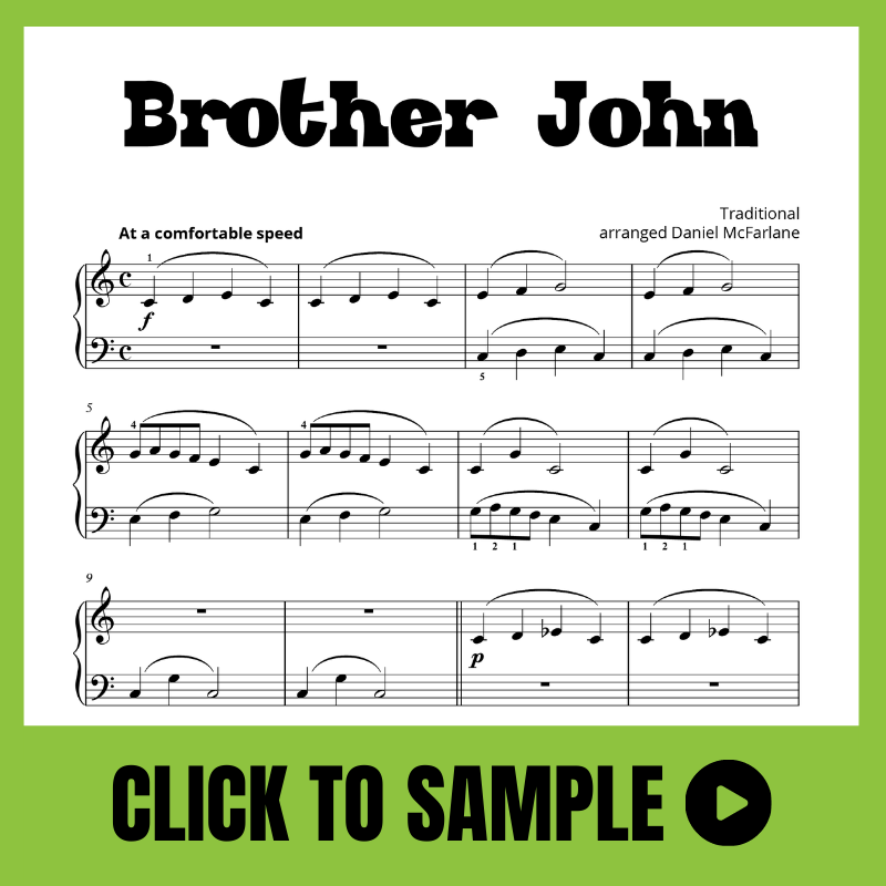 Brother John (Early Elementary) Supersonics Piano